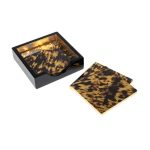 CASPARI, Tortoiseshell, Lacquer Coasters, 4pcs