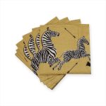 CASPARI, Gold Zebras, Paper Cocktail Napkins, 20pcs - Image 2