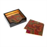 CASPARI, Jaipur Fuchsia, Lacquer Coasters, 4pcs