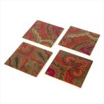 CASPARI, Jaipur Fuchsia, Lacquer Coasters, 4pcs - Image 2