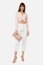 ELISABETTA FRANCHI, Cropped shirt with collar and V-shaped opening on the front - Image 2