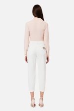 ELISABETTA FRANCHI, Cropped shirt with collar and V-shaped opening on the front - Image 4