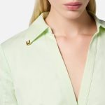 ELISABETTA FRANCHI, Satin cropped blouse with draping - Image 5