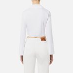 ELISABETTA FRANCHI, Satin cropped blouse with draping - Image 9