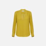 ELISABETTA FRANCHI, Blouse in georgette fabric with charms and logo