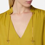 ELISABETTA FRANCHI, Blouse in georgette fabric with charms and logo - Image 4