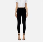 ELISABETTA FRANCHI, High-Waist Velvet Straight Trousers