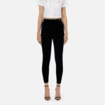 ELISABETTA FRANCHI, High-Waist Velvet Straight Trousers