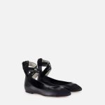 ELISABETTA FRANCHI, Nappa leather flats with jacquard elastics - Image 2
