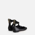 ELISABETTA FRANCHI, Nappa leather flats with jacquard elastics - Image 3