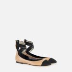 ELISABETTA FRANCHI, Nappa leather flats with jacquard elastics - Image 6