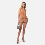 ELISABETTA FRANCHI, Bustier Top in Frayed Organza - Image 2