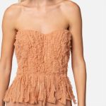ELISABETTA FRANCHI, Bustier Top in Frayed Organza - Image 4