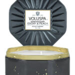 VOLUSPA, Makassar Ebony n Peach, 3 Wick Octagon Tin Candle, 50H, 340g