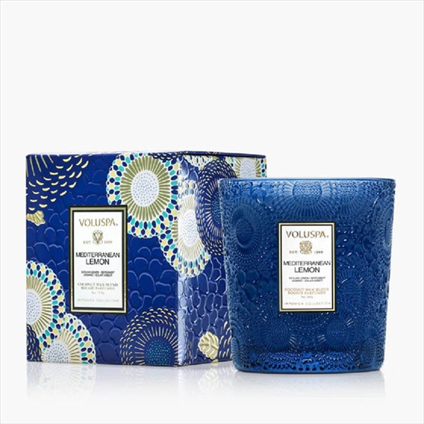 VOL-73440.jpg VOLUSPA, Mediterranean Lemon, Glass Candle, 60H, 255g - Image 1