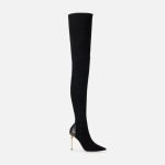 ELISABETTA FRANCHI, Suede leather boots with python-effect details