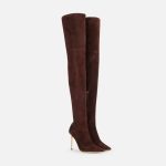 ELISABETTA FRANCHI, Suede leather boots with python-effect details - Image 6