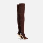ELISABETTA FRANCHI, Suede leather boots with python-effect details - Image 7