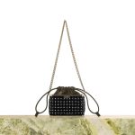 PALERA MILANO, Crystal Pouch, Black with Gold chain