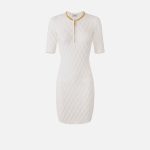 ELISABETTA FRANCHI, Mini dress in knit fabric with diamonds and jewel details