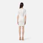 ELISABETTA FRANCHI, Mini dress in knit fabric with diamonds and jewel details - Image 5