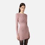 ELILSABETTA FRANCHI, Mini dress in knit fabric with jewel details - Image 3