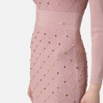 ELILSABETTA FRANCHI, Mini dress in knit fabric with jewel details - Image 4