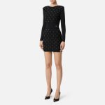 ELILSABETTA FRANCHI, Mini dress in knit fabric with jewel details - Image 7