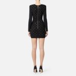 ELILSABETTA FRANCHI, Mini dress in knit fabric with jewel details - Image 9