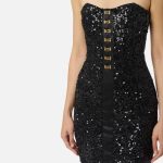 ELILSABETTA FRANCHI, Bustier dress with sequins and jewel clasps - Image 3