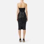 ELILSABETTA FRANCHI, Bustier dress with sequins and jewel clasps - Image 4