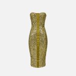 ELILSABETTA FRANCHI, Bustier dress with sequins and jewel clasps - Image 5