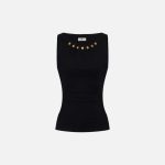 ELISABETTA FRACHI, Jersey top with jewel buttons