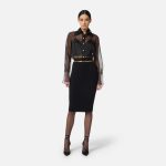 ELISABETTA FRANCHI, Skirt in knit fabric with diamonds and jewel details - Image 2