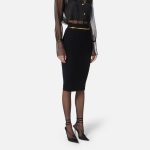 ELISABETTA FRANCHI, Skirt in knit fabric with diamonds and jewel details - Image 3
