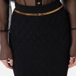 ELISABETTA FRANCHI, Skirt in knit fabric with diamonds and jewel details - Image 4
