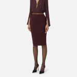 ELISABETTA FRANCHI, Skirt in knit fabric with diamonds and jewel details - Image 6