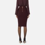 ELISABETTA FRANCHI, Skirt in knit fabric with diamonds and jewel details - Image 8