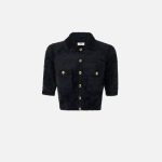 ELILSABETTA FRANCHI, Mini cardigan in knit fabric with jewel buttons