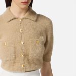 ELILSABETTA FRANCHI, Mini cardigan in knit fabric with jewel buttons - Image 4