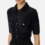 ELILSABETTA FRANCHI, Mini cardigan in knit fabric with jewel buttons - Image 8