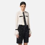 ELISABETTA FRANCHI, Jumpsuit in georgette fabric with sequins and tie - Image 3